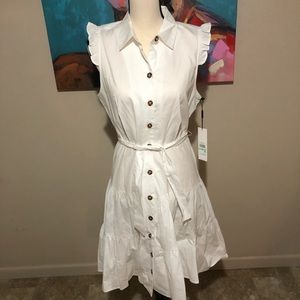 Calvin Klein White Button Up Dress